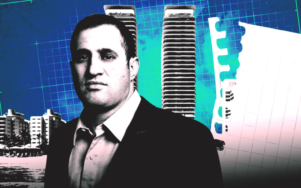 Michael Stern with a rendering of 1250 West Avenue (Getty, JDS Development Group)

